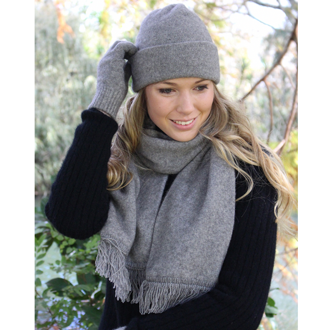Silver Lothlorian Plain Set (Beanie + Scarf) (9903+9905)