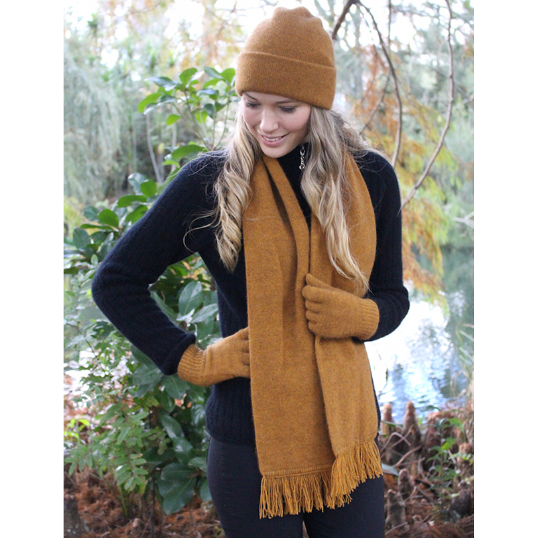 Gold Lothlorian Plain Set (Beanie + Scarf) (9903+9905)