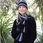 Charcoal Scarf and beanie set in colour
