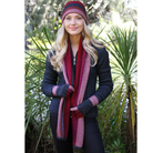Scarf and beanie set in colour Pink
