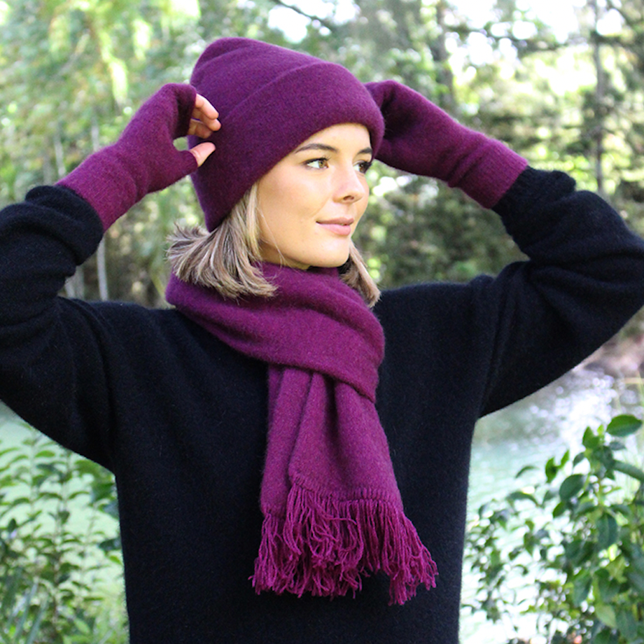 Berry Lothlorian Plain Set (Beanie + Scarf) (9903+9905)