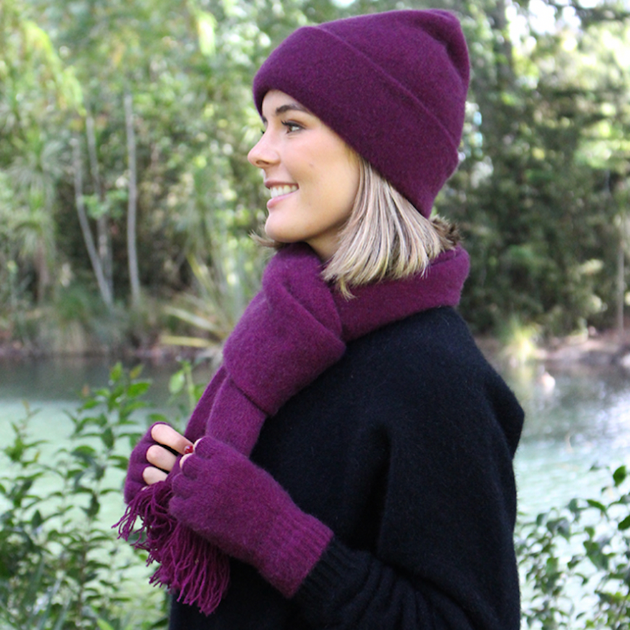 Berry Lothlorian Plain Set (Beanie + Scarf) (9903+9905)