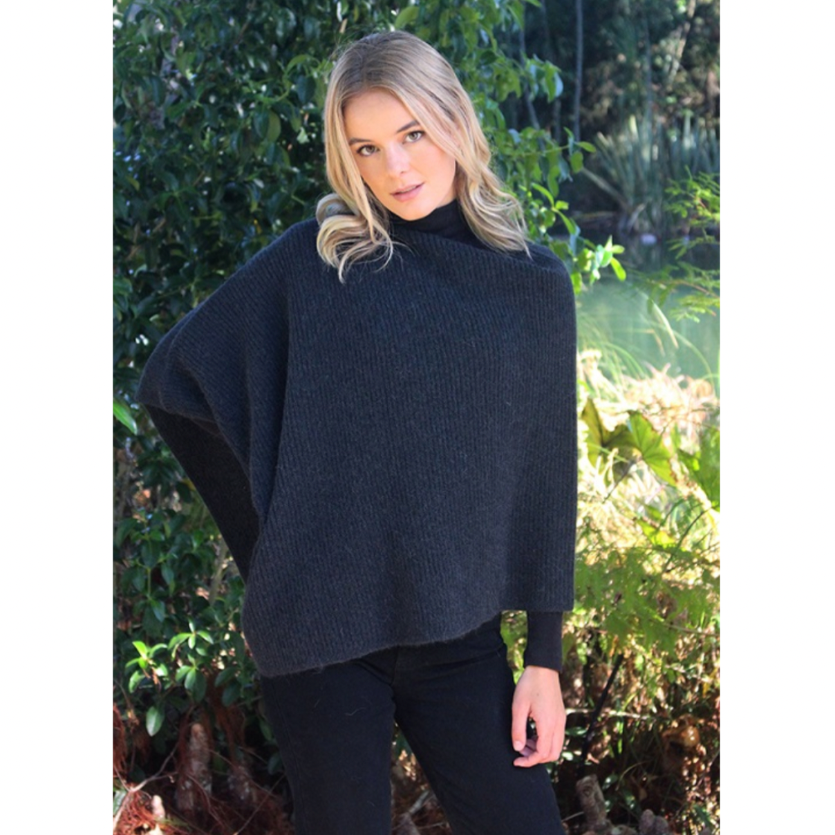 Slate - Lothlorian - Alpaca Rib Poncho (ALP051)