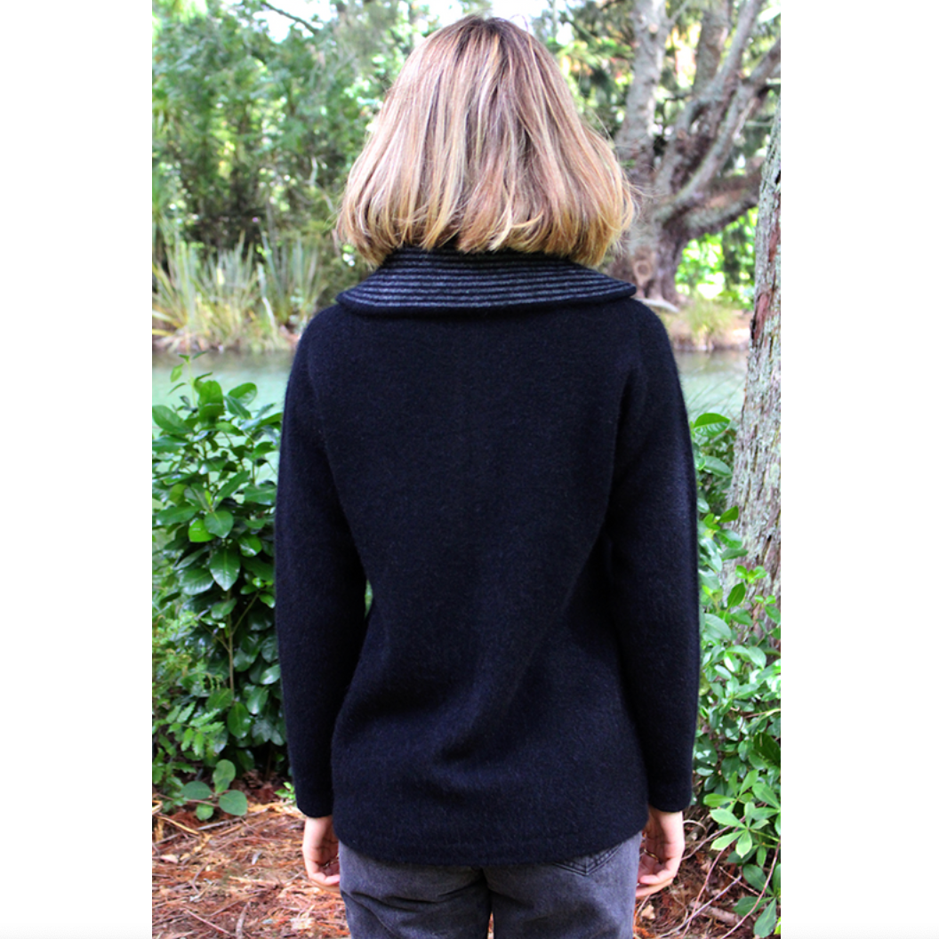 Lothlorian - Striped Collar Jacket (9831)Black