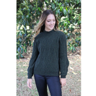 Lothlorian - Merino & Possum Cable Bell Sleeve Jumper (9778)Moss