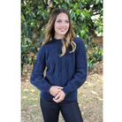 Lothlorian - Merino & Possum Cable Bell Sleeve Jumper (9778)Denim