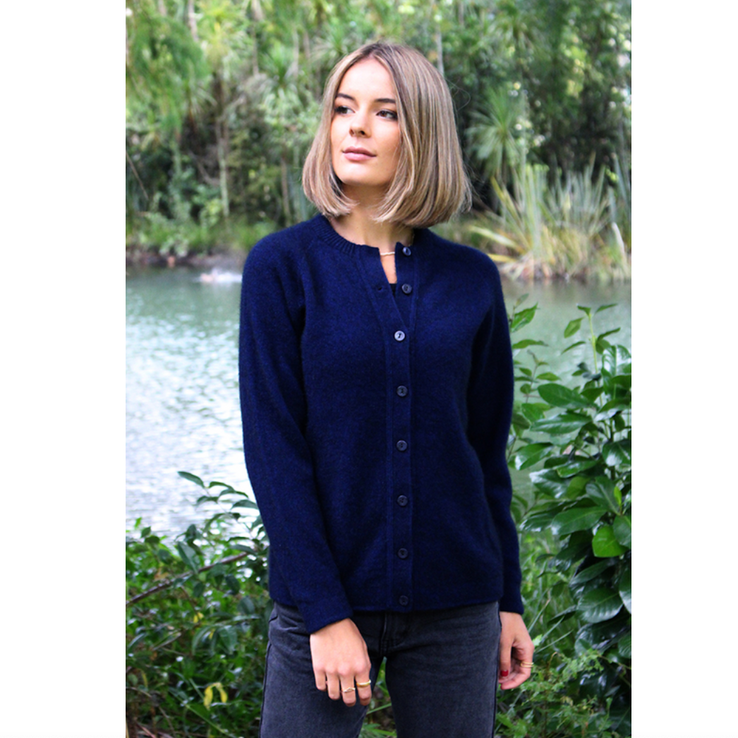 Lothlorian - Plain Button Cardigan (9937)Midnight