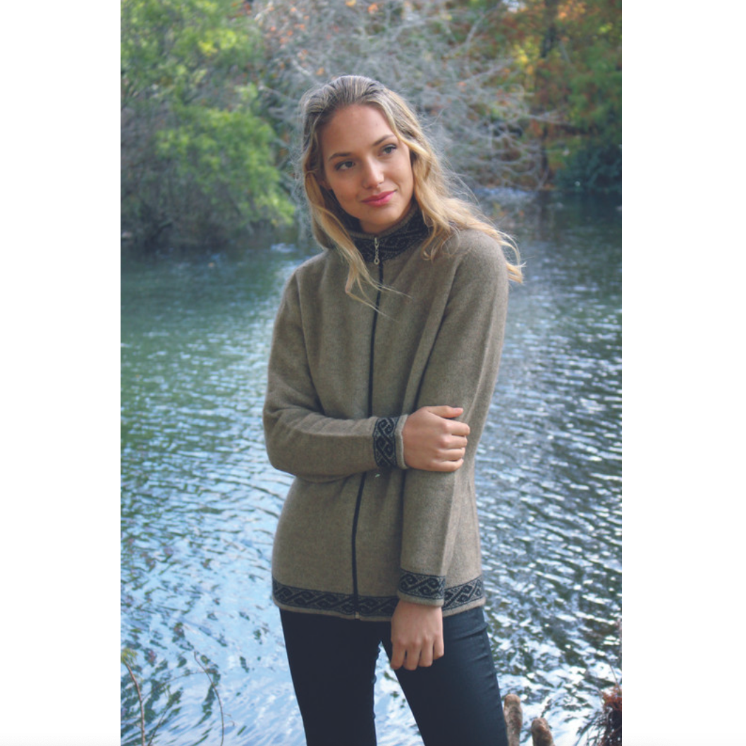 Lothlorian - Motif Zip Cardigan Natural