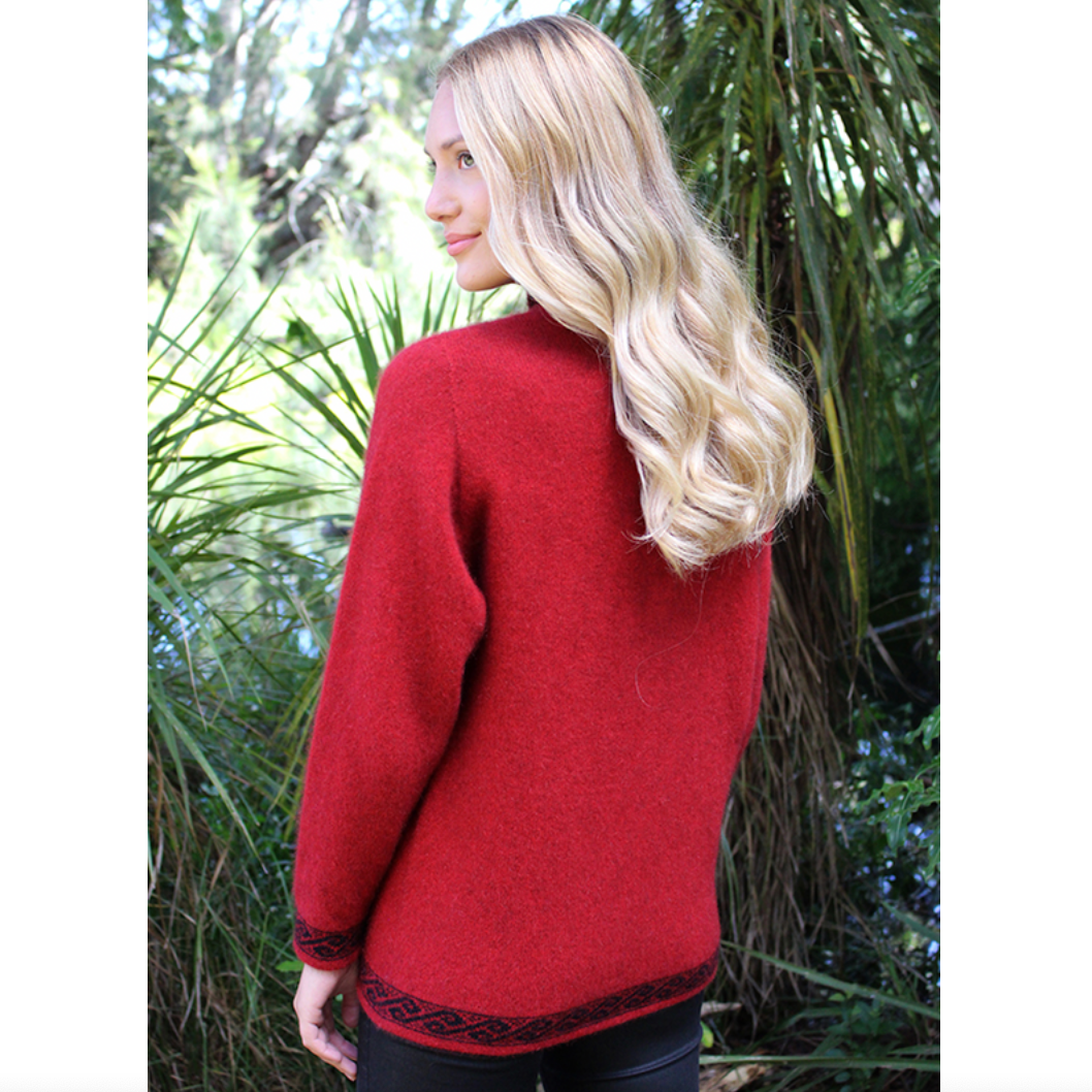 Lothlorian - Motif Zip Cardigan Red