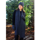 Lothlorian - Merino & Possum Turnback Scarf (9732) Charcoal