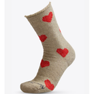 NZ Sock Co - Merino Possum Comfort Hearts (FT107)Natural/Red