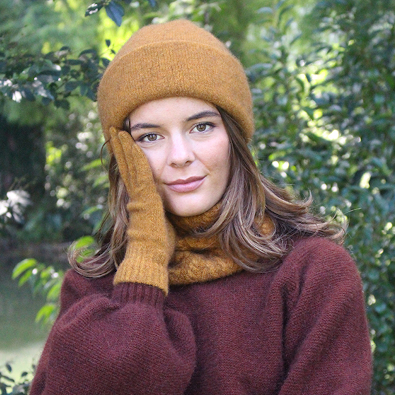 Lothlorian Merino - Possum Cable Neckwarmer/Headband (9875)Gold