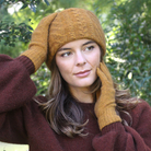 Lothlorian Merino - Possum Cable Neckwarmer/Headband (9875)Gold