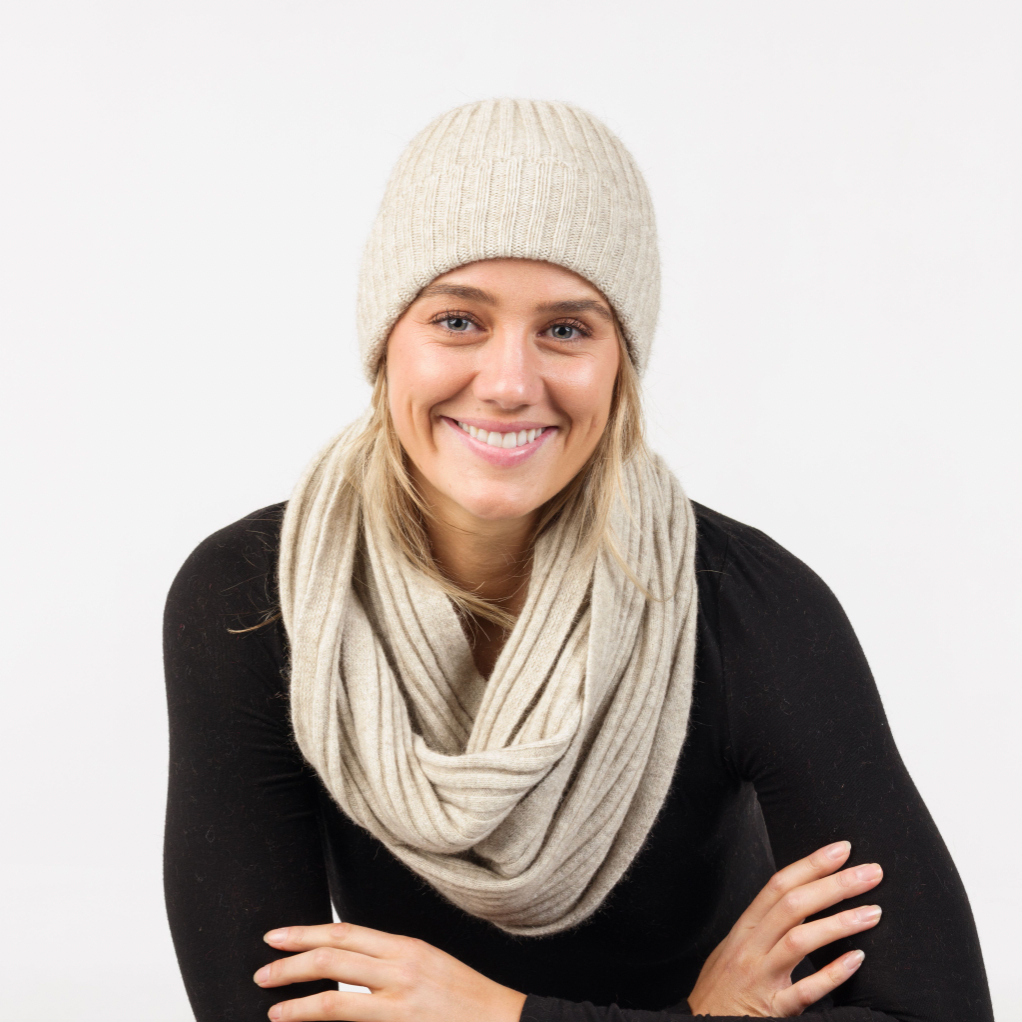Native World - Merino & Possum Ribbed Beanie (NX480) Natural