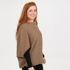Native World - Merino & Possum Split Sleeve Poncho (NB868) Mink.
