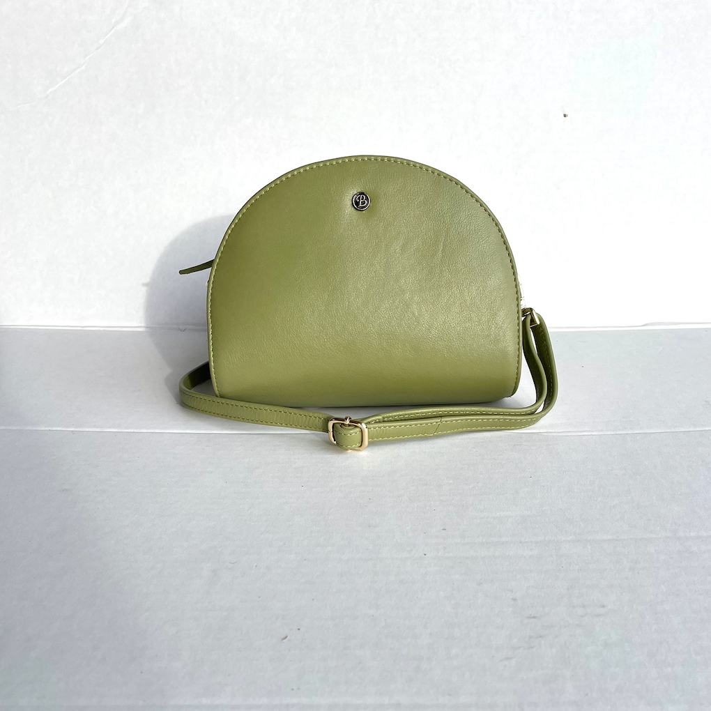 Baron - Leather Shell Shape Handbag (2562)Sage