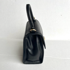 Baron - Leather Mini Handbag with Top Handle (2557)Black