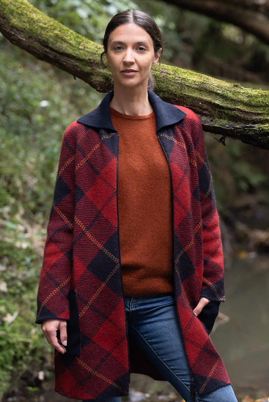 McDonald - Merino - Possum Tartan Overcoat (5044) Wallace