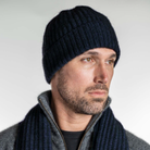 Koru Merino - Possum Ribbed Beanie (KO2020)Indigo