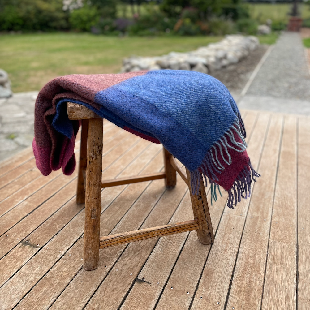 Klippan - Lambswool and Gotland Check Throw Mauve