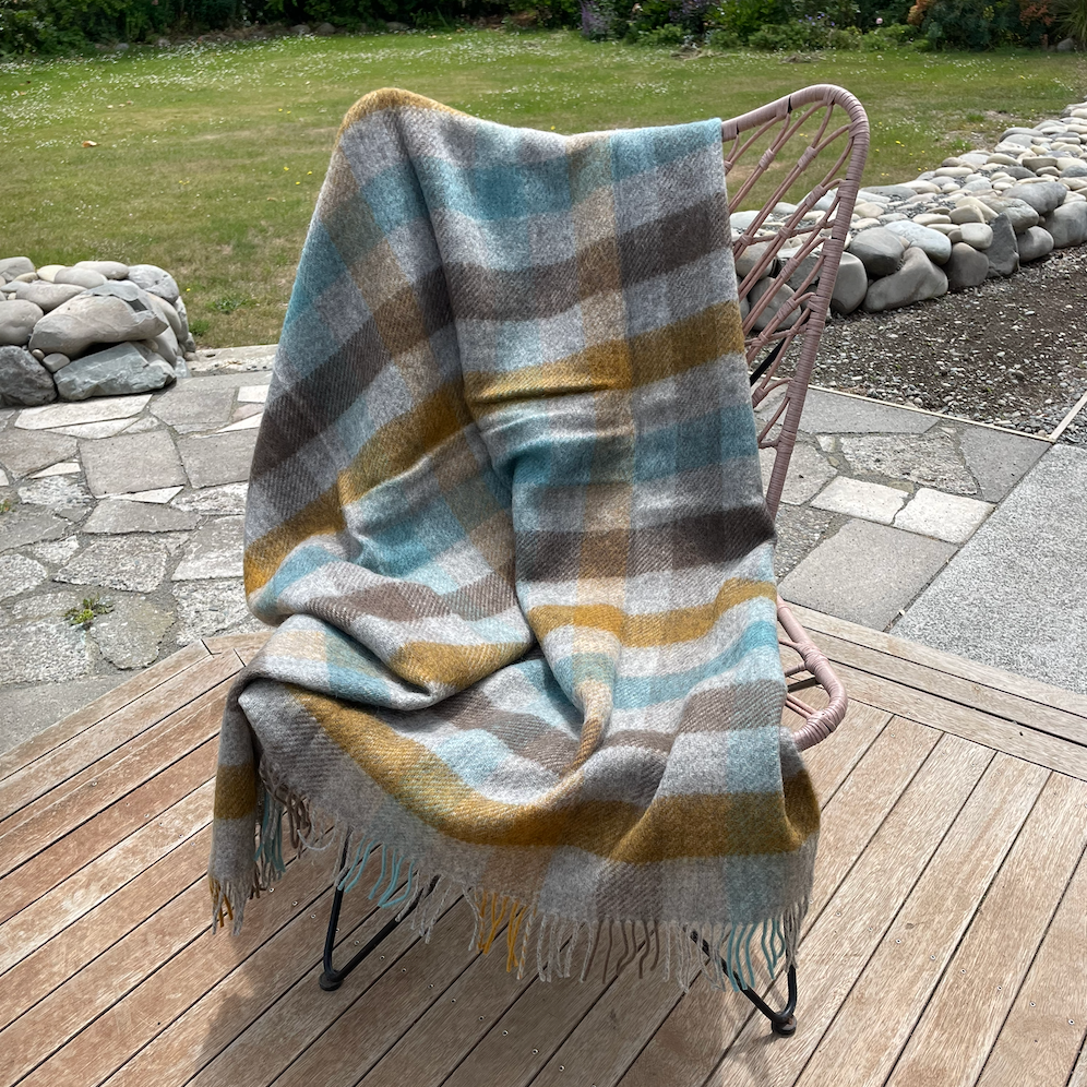Klippan - Lambswool and Gotland Multi Throw Turquoise