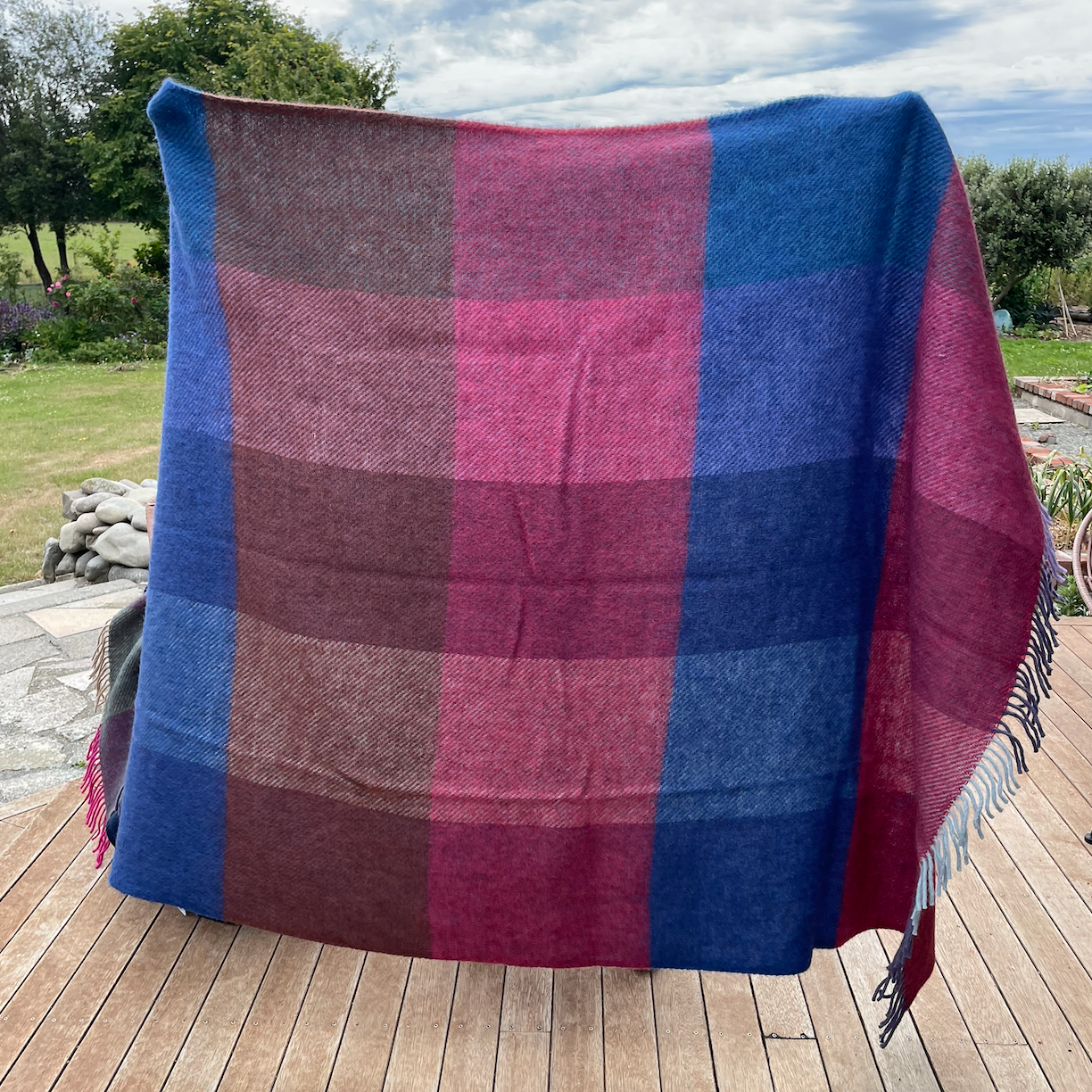 Klippan - Lambswool and Gotland Check Throw Mauve
