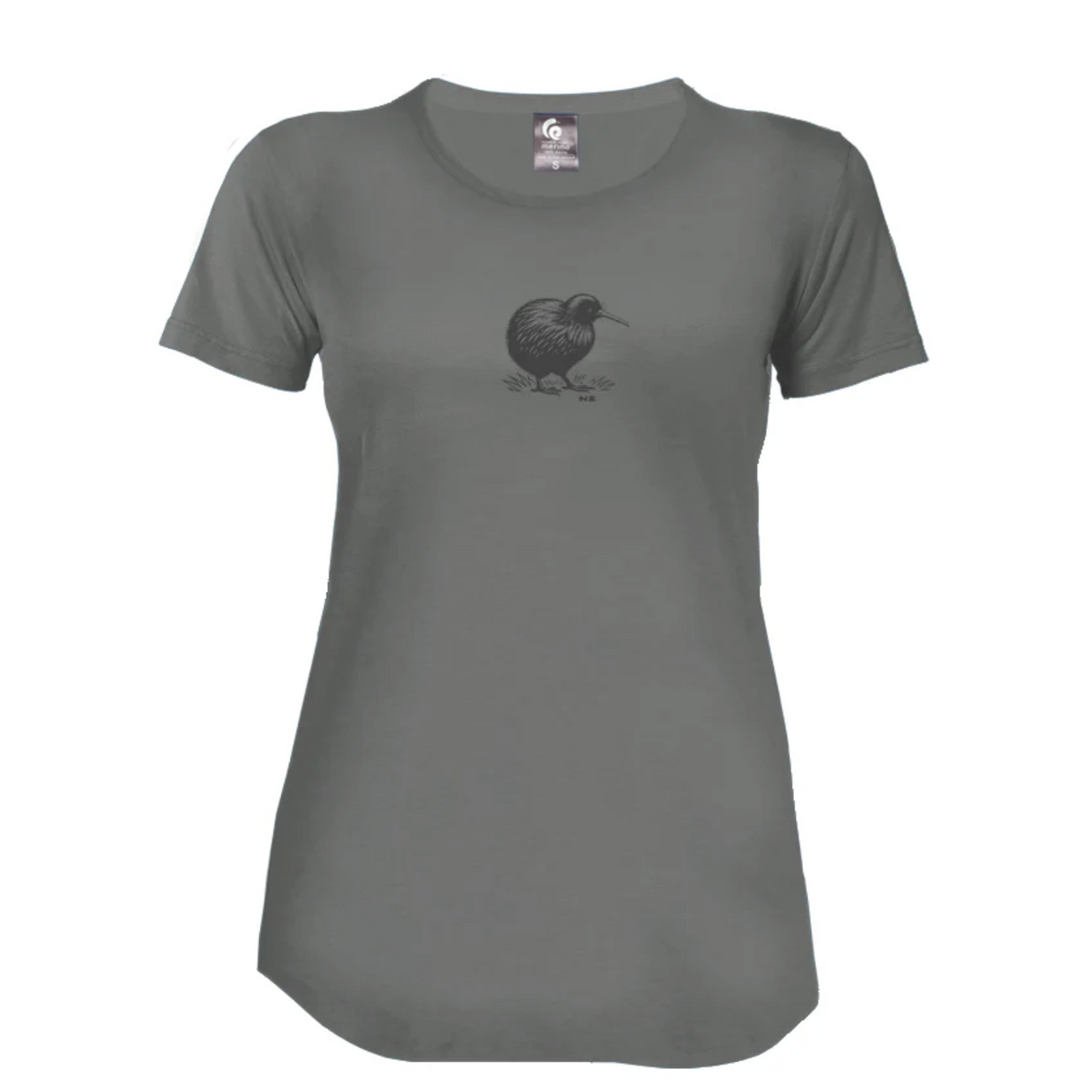 Tussock Ridge - NZ Kiwi Ladies Merino Tee (MT346)Silver