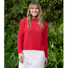 Lothlorian - Cotton & Merino Lax Jumper (CM108)Cherry Red