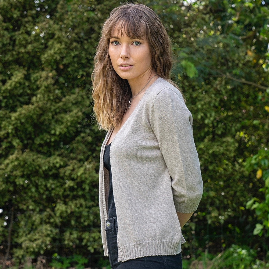 Lothlorian - Cotton & Merino Flo Cardigan (CM101) in Sand