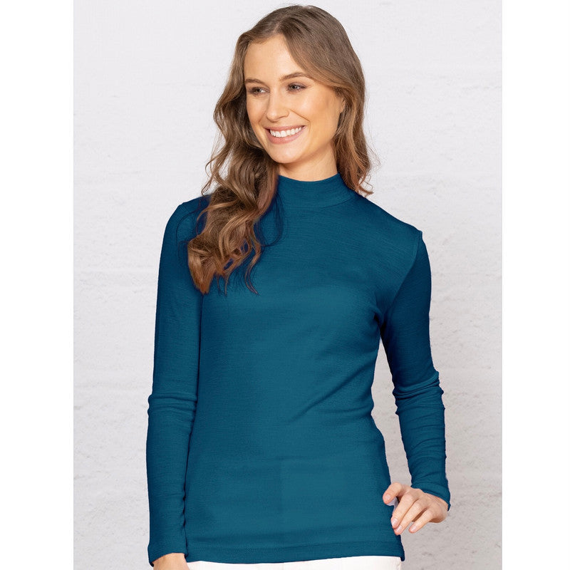 Bay Road Merino - Willow Turtle Neck Top (Sale) (BR718-SALE) in the colour Tui.