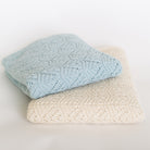 Natures Best Baby Alpaca Shawl (w15-45)Natural and Baby Blue