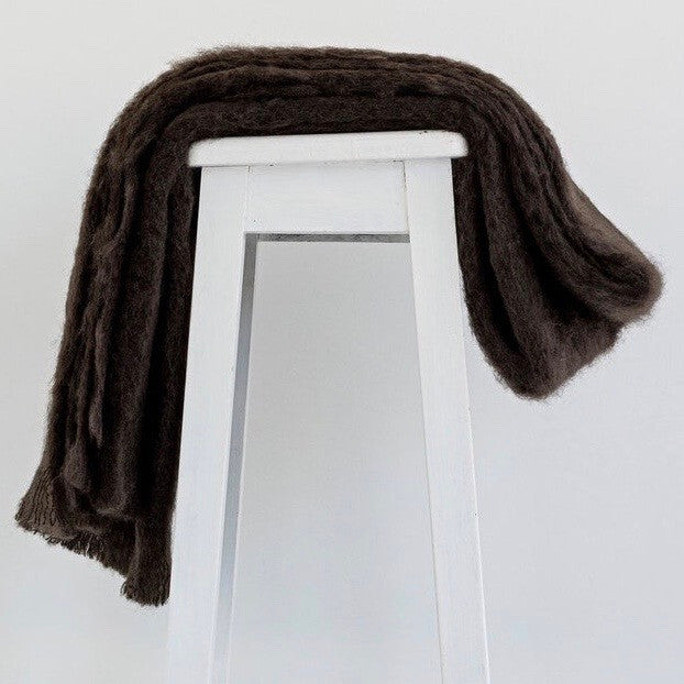 Chocolate colour Mohair blanket throws