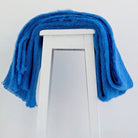 Cobalt Blue colour Mohair blanket throws