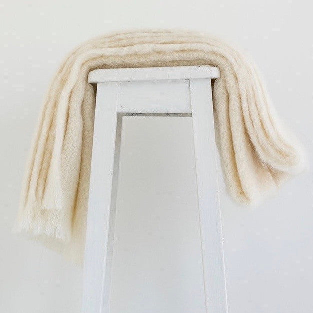Cream colour Mohair blanket throws