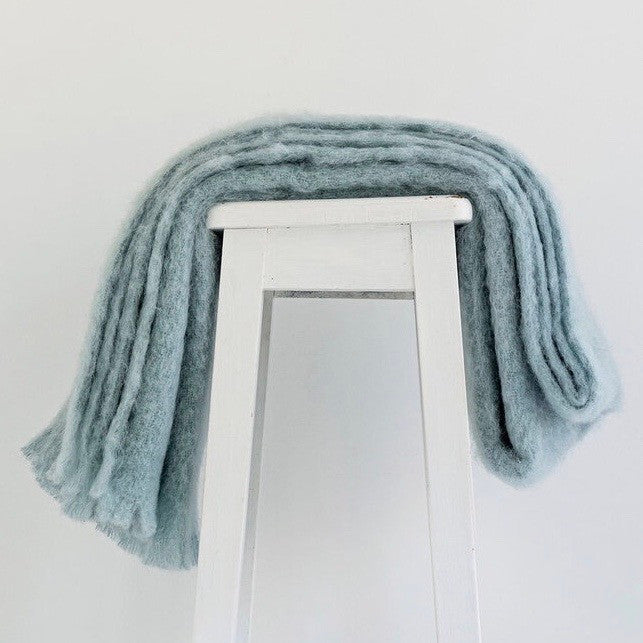 Glacier colour Mohair blanket throws