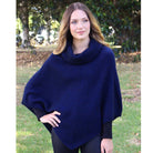 Zinity - Merino & Possum Cowl Neck Poncho - Midnight