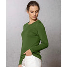 Women wearing Vine coloured top
