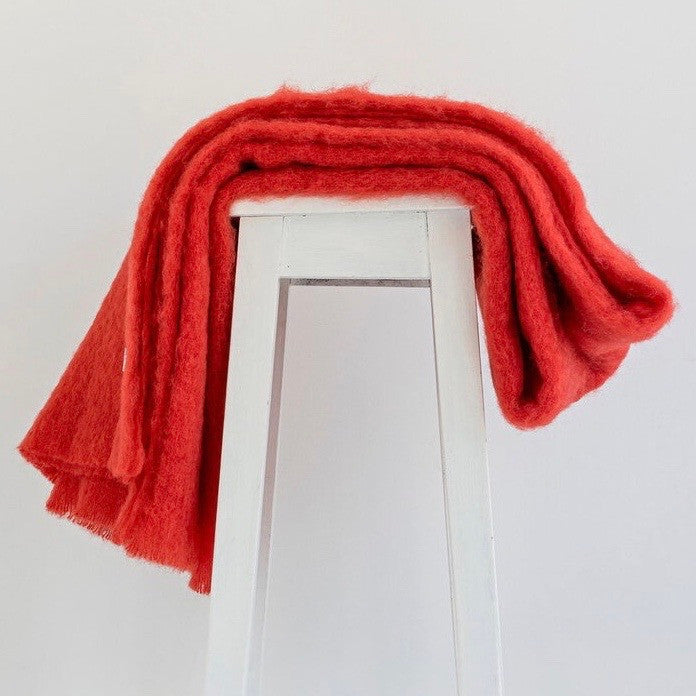 Hibiscus colour Mohair blanket throws