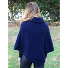 Zinity - Merino & Possum Cowl Neck Poncho - Midnight