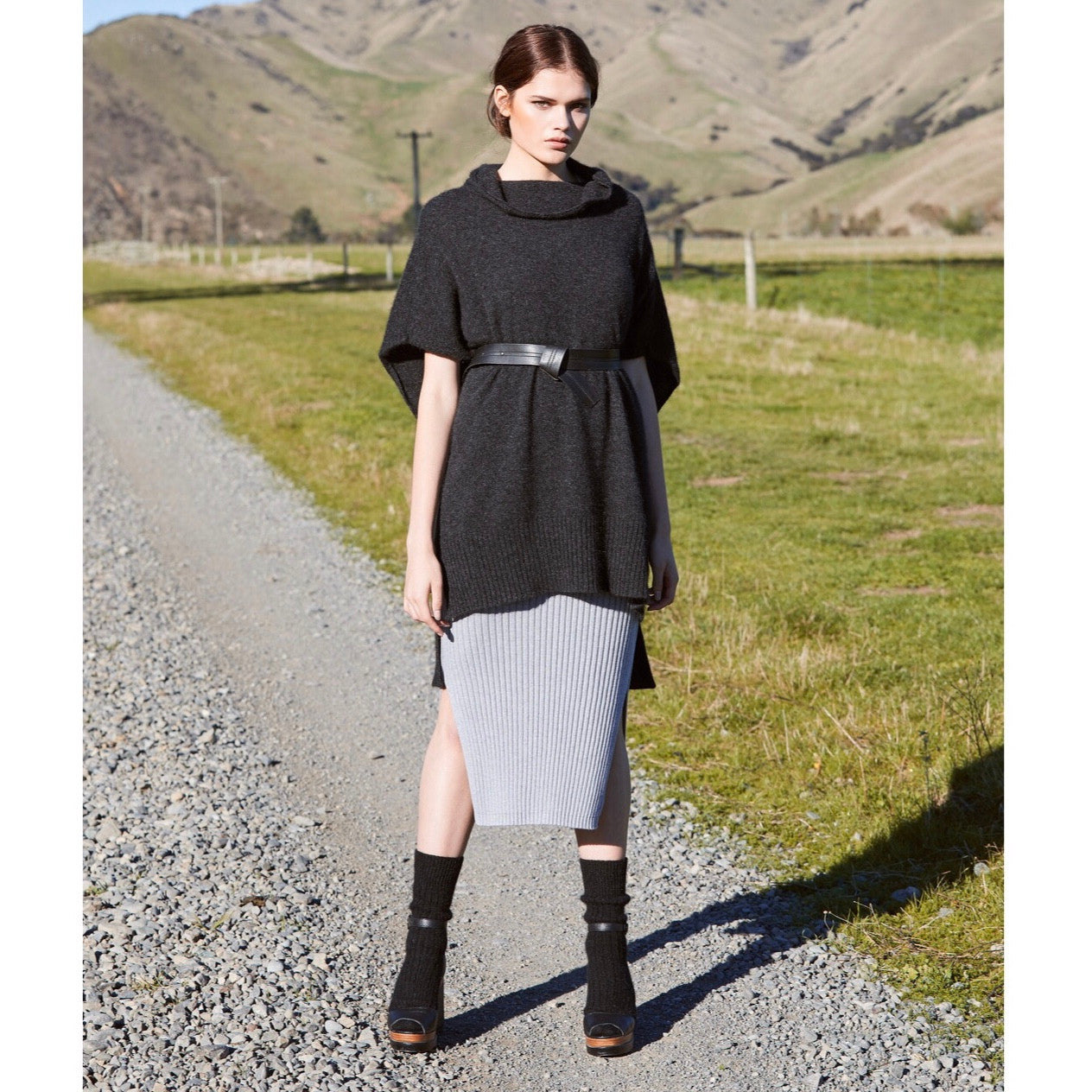 Charcoal colour poncho