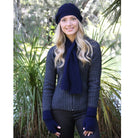 Scarf, beanie, gloves accessory set in colour Midnight