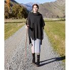 McDonald - Merino & Possum Step Hem Poncho (5030) Charcoal