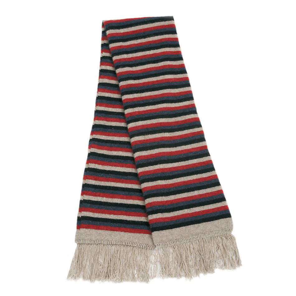 Natural - Lothlorian - Merino Possum Multi Striped Scarf (9951)