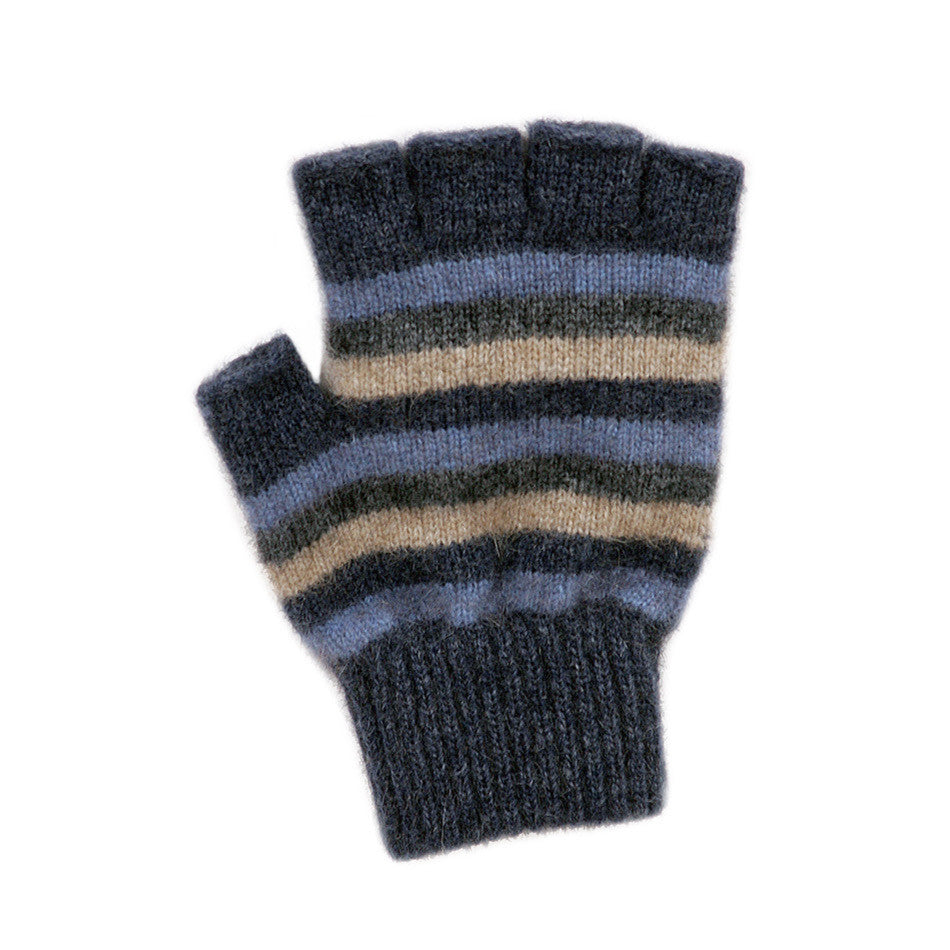 Fingerless gloves in colour Denim