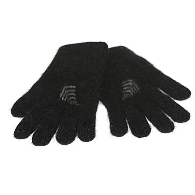 A pair of black Koru merino and possum NZ Supporters Silver Fern Gloves.