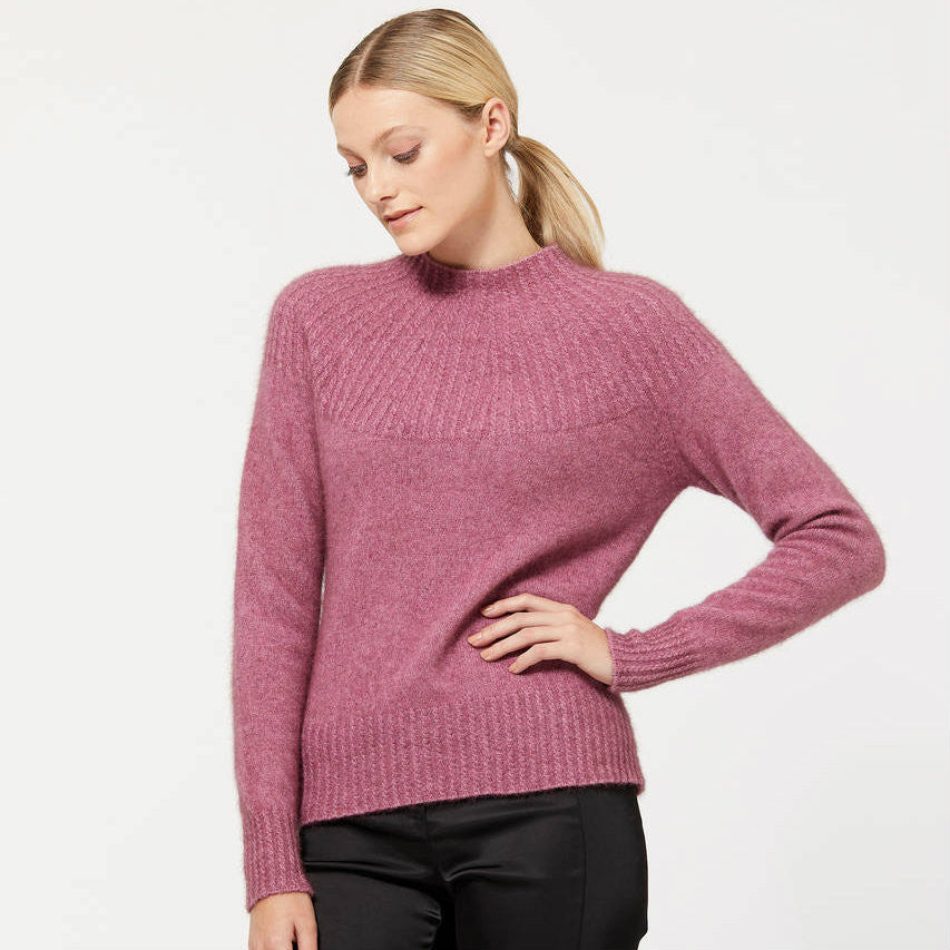 Heather colour cable jersey