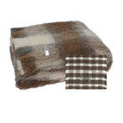 Folded Alpaca fleece throw in Plateau colour with pattern block.