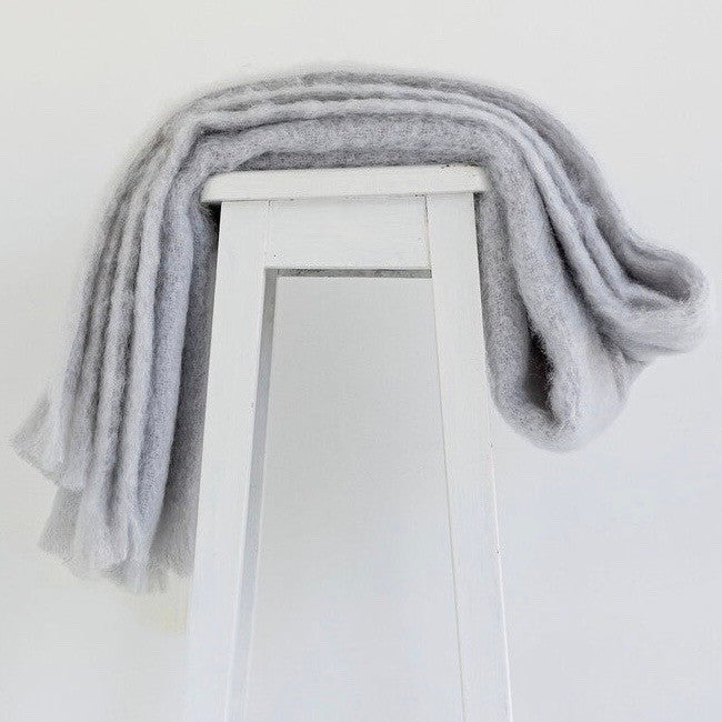 Silver colour Mohair blanket throws
