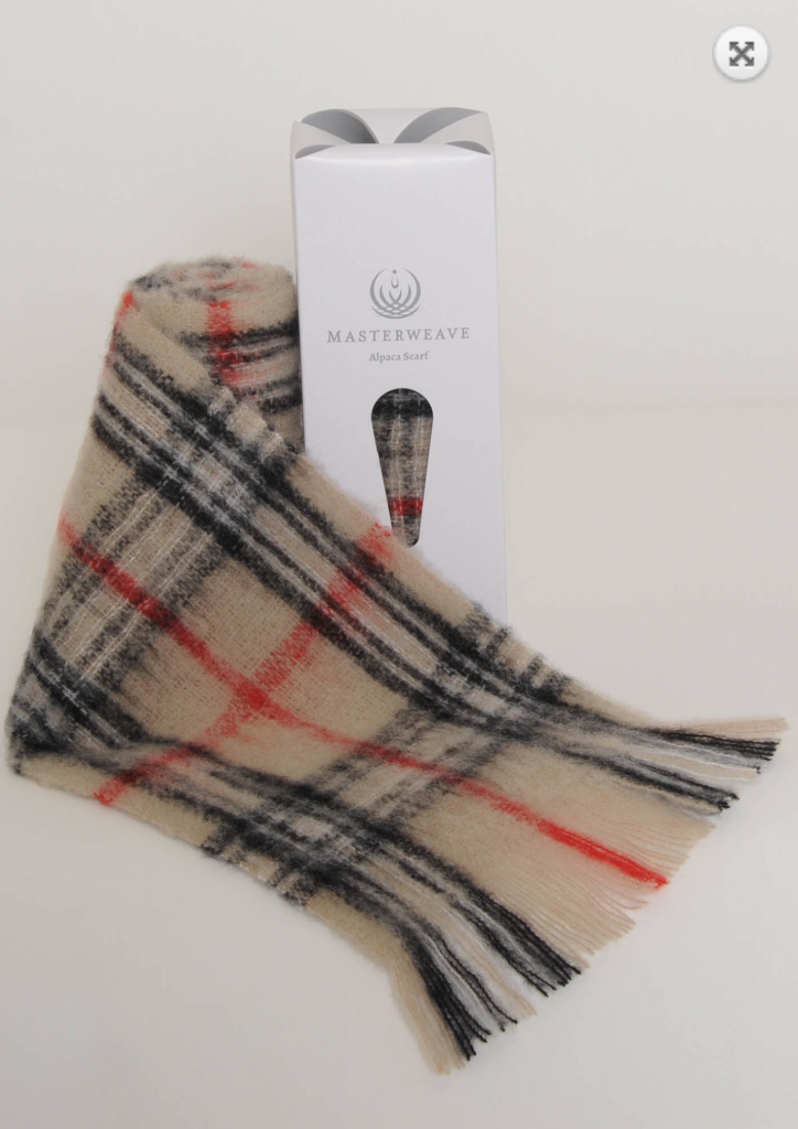 Fawn Check Alpaca Scarf