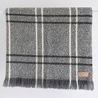 Grey Check wool twill throw
